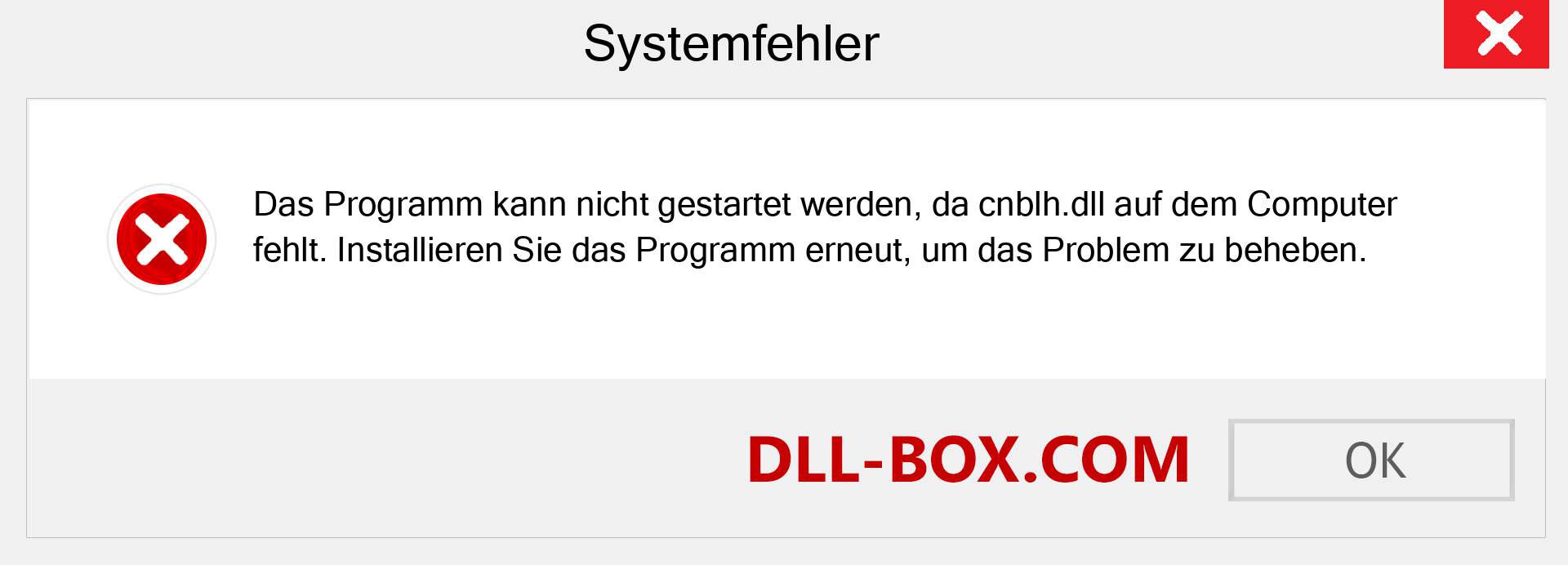 cnblh.dll-Datei fehlt?. Download für Windows 7, 8, 10 - Fix cnblh dll Missing Error unter Windows, Fotos, Bildern